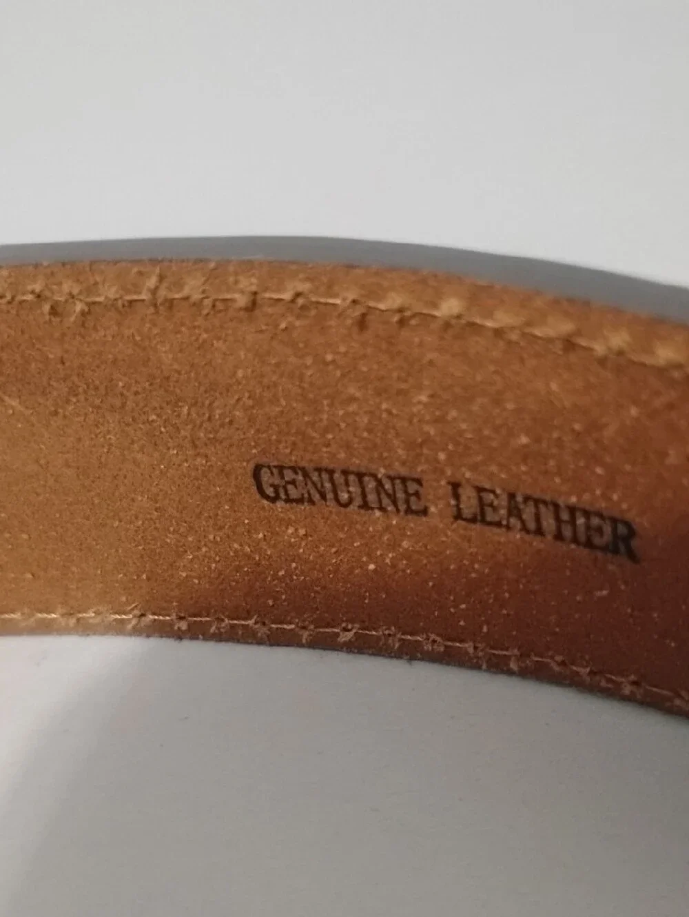 DBL BARREL Western Ostrich Brown Leather Men’s 32 Belt with Contrast Stitching